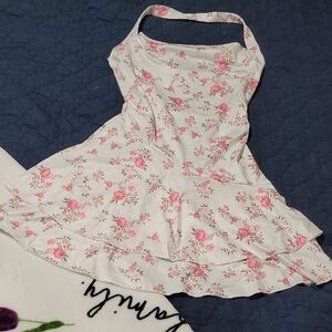 SHEIN White and Pink Floral Dress
